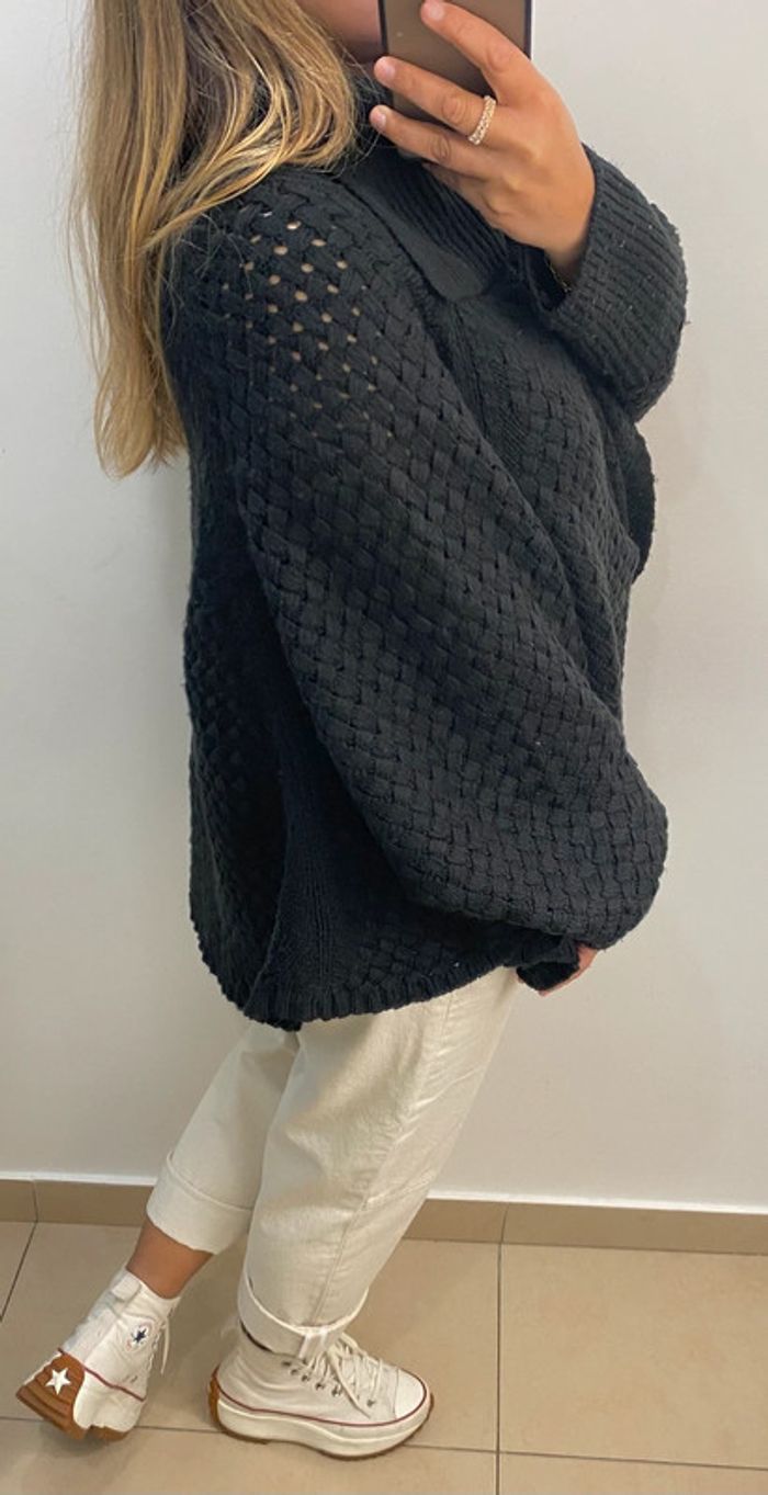 Superbe Pull Poncho  Noir Taille L-XL - photo numéro 5