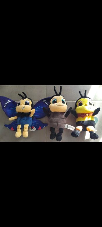 Lot de peluches insectes : abeille, coccinelle et papillon Unbeelievables