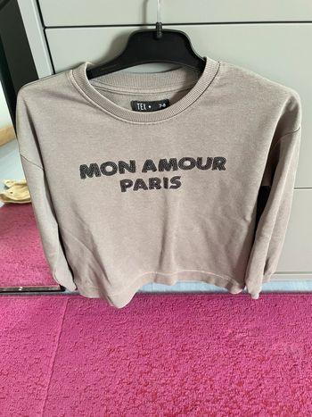 Pull fille, gris, paillettes