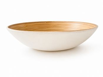 Grand saladier / plat creux design - intérieur bois naturel