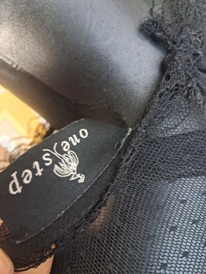 One step haut blouse noir dentelle T.36 - photo numéro 12