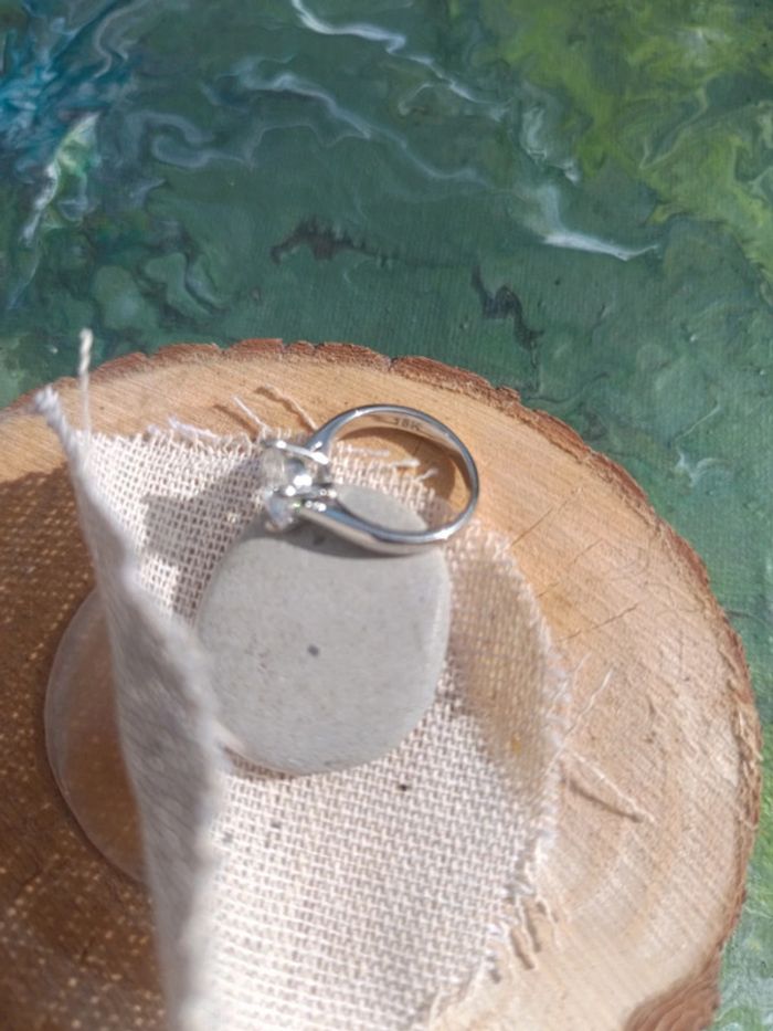 Bague argent véritable poinçon 18K petit doigt - photo numéro 4