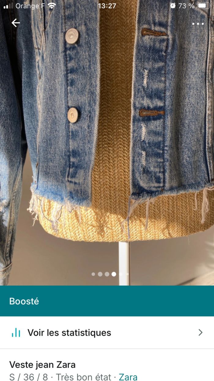 Veste jean Zara - photo numéro 3