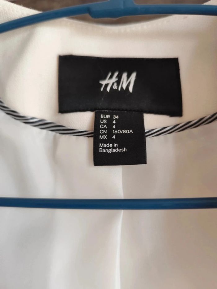 🌸Blazer blanc H&M Taille 34🌸 - photo numéro 3
