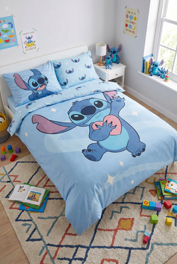 Parure de lit double Stitch - 1 housse de couette + 2 taies d'oreiller - 100% coton