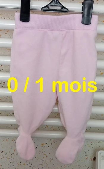 Pantalon polaire rose avec pied H & M Taille 0 / 1 mois