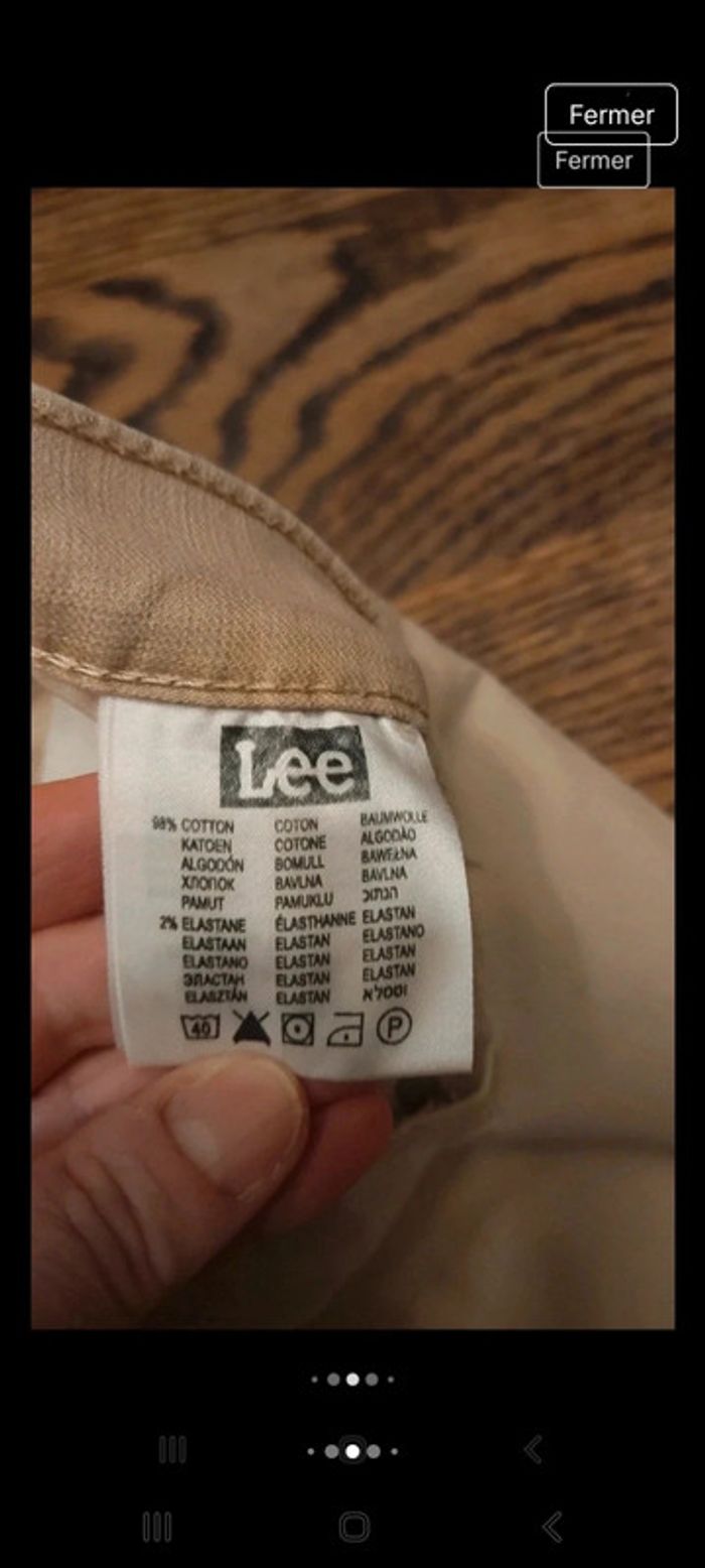 Pantalon coupe jeans beige Homme Lee W30 L34 - photo numéro 11