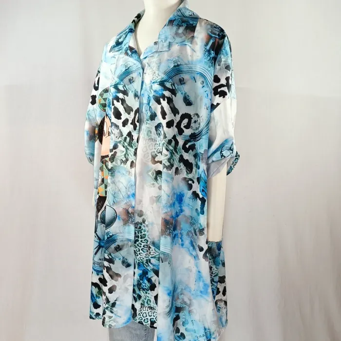 Long chemisier oversized Mickey Fantaisie - Made in Italy - S estimé A1189 - photo numéro 3