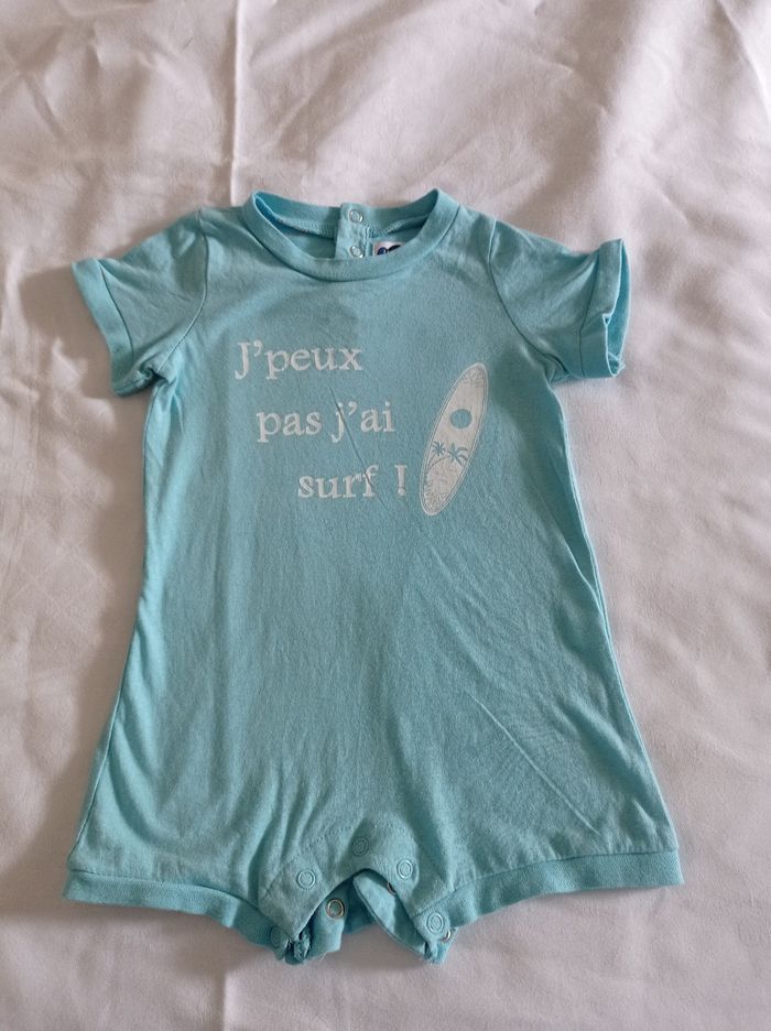 Petite combinaison pour l'été pour garçon bleu ciel taille 6 mois marque mode enfance avec pression dans le dos et devant voir photos - photo numéro 7