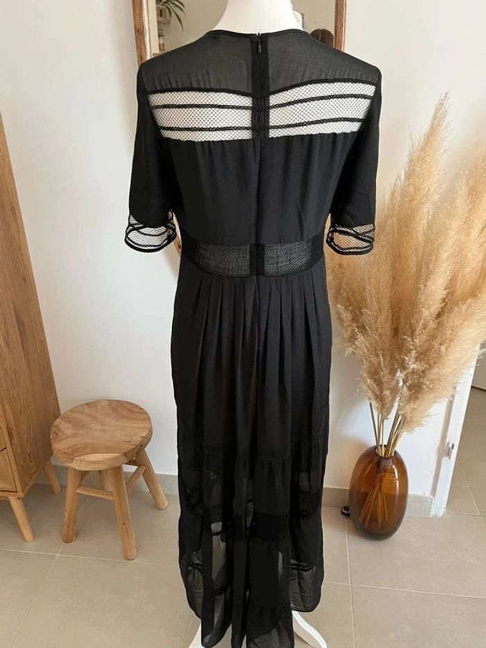 Longue robe noire ajourée Sandro - photo numéro 4