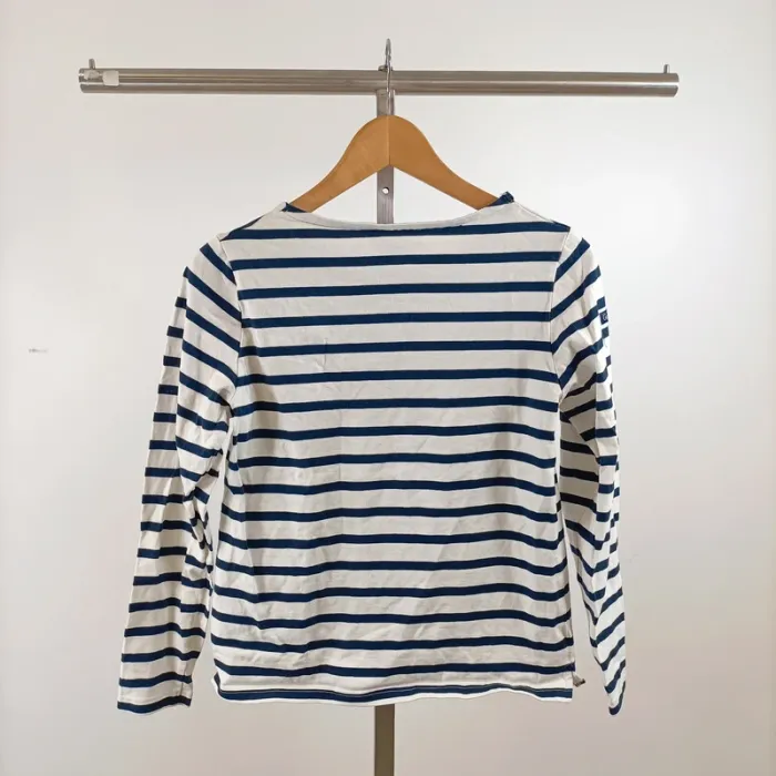 Marinière rayée bleu marine GrandVoile en coton épais col bateau T38/40 A1442 - photo numéro 9