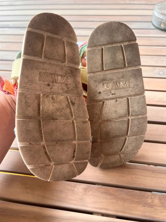 Sandales multicolore à scratch Zara 24 - photo numéro 3