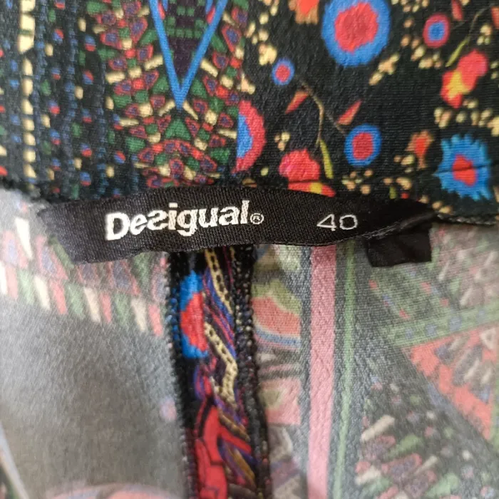 Pantalon large Desigual taille 40 coupe fluide imprimé bohème coloré - photo numéro 5