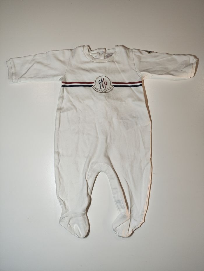 Moncler 1 à 3 mois 55 cm Blanc Tricolore