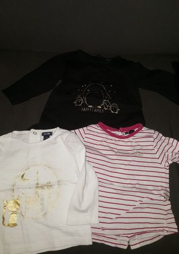 Lot 3 t.shirts fille T.6M