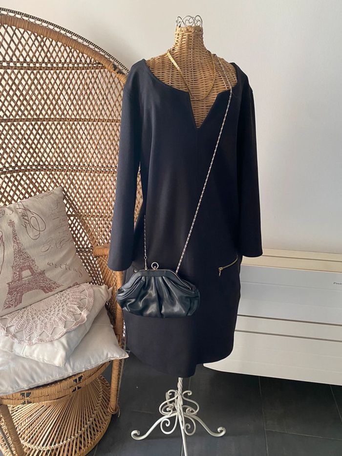 Robe noire vintage style Courrege taille S - photo numéro 8