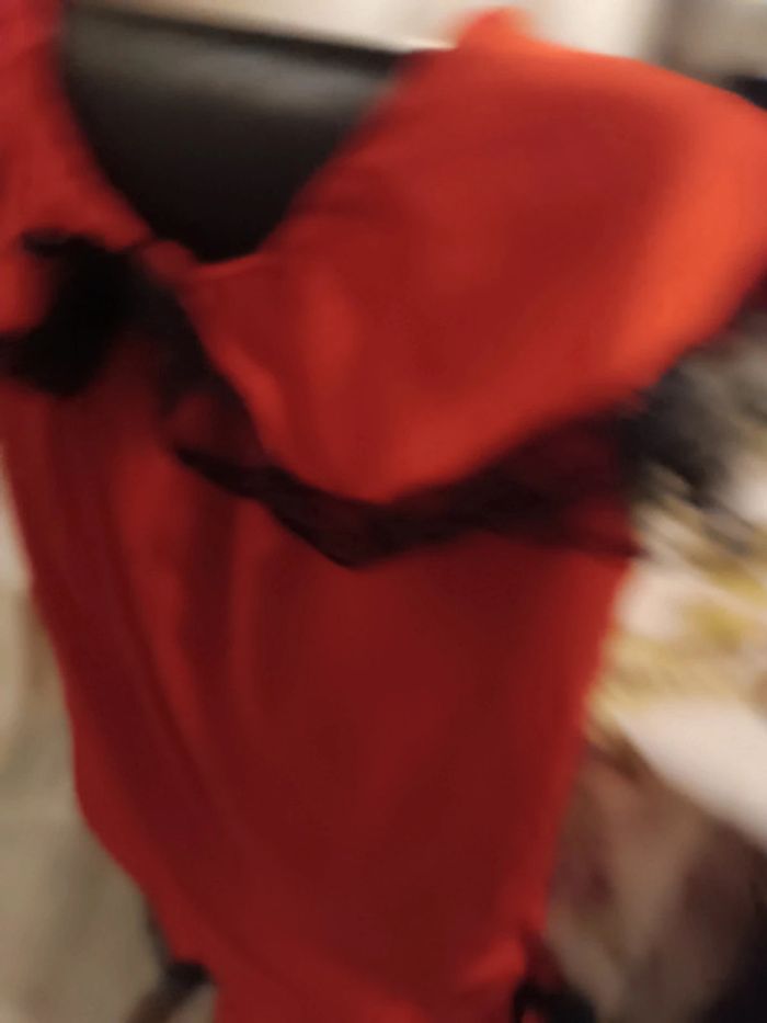 Déguisement costume robe rouge red Flamingo espagnol noir black chapeau cap dress Scarlet victorien - photo numéro 11