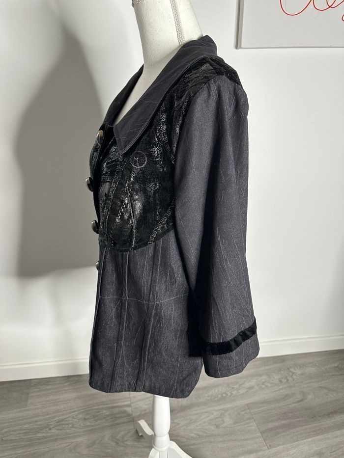 Blazer gris foncé et noir S.Quise T46 3XL - photo numéro 8