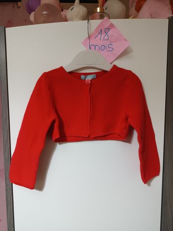 Boléro rouge 18 mois 