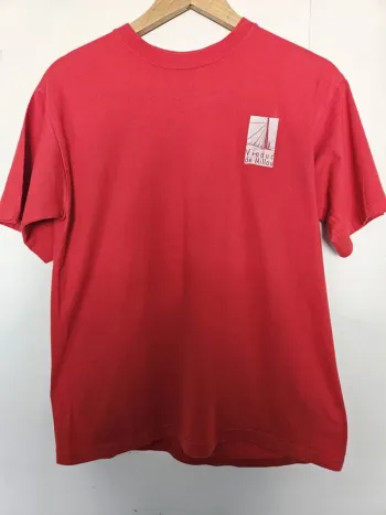 T-shirt original à manches courtes unisexe - Taille L / 40 - Viaduc de Millau - Rouge