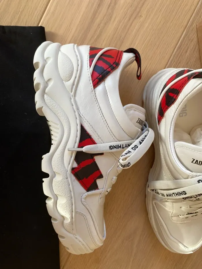 Basket Zadig et voltaire en cuir de chèvre taille 37 - photo numéro 3