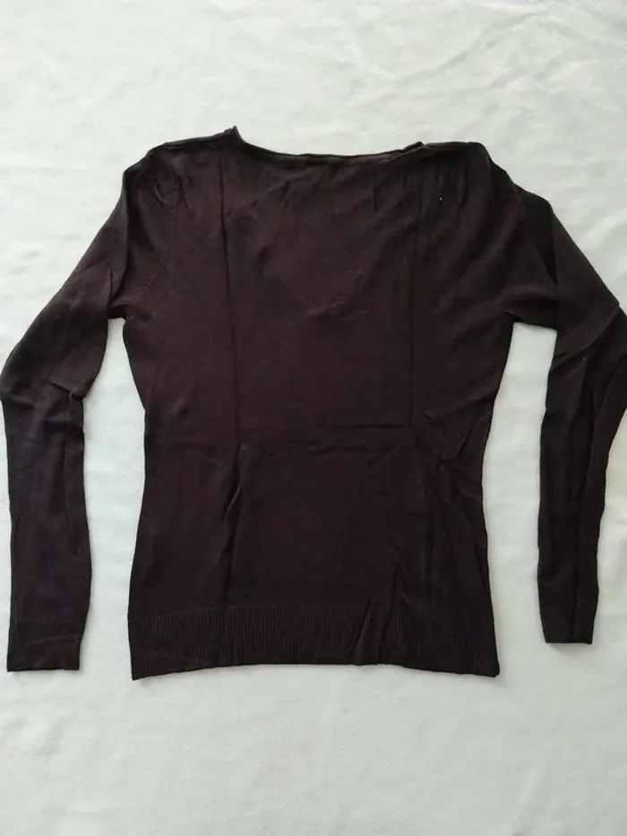 Pull marron col V T2 - photo numéro 5