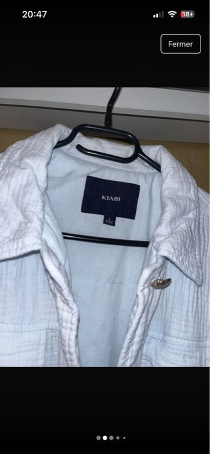 Veste bleue ciel gaz de coton Kiabi S - photo numéro 7