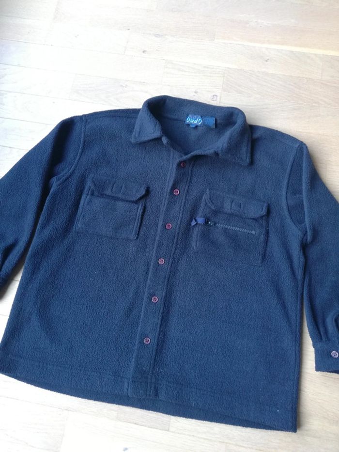 Chemise enfant vintage O and O polaire sherpa bleu marine taille 10 ans - photo numéro 2