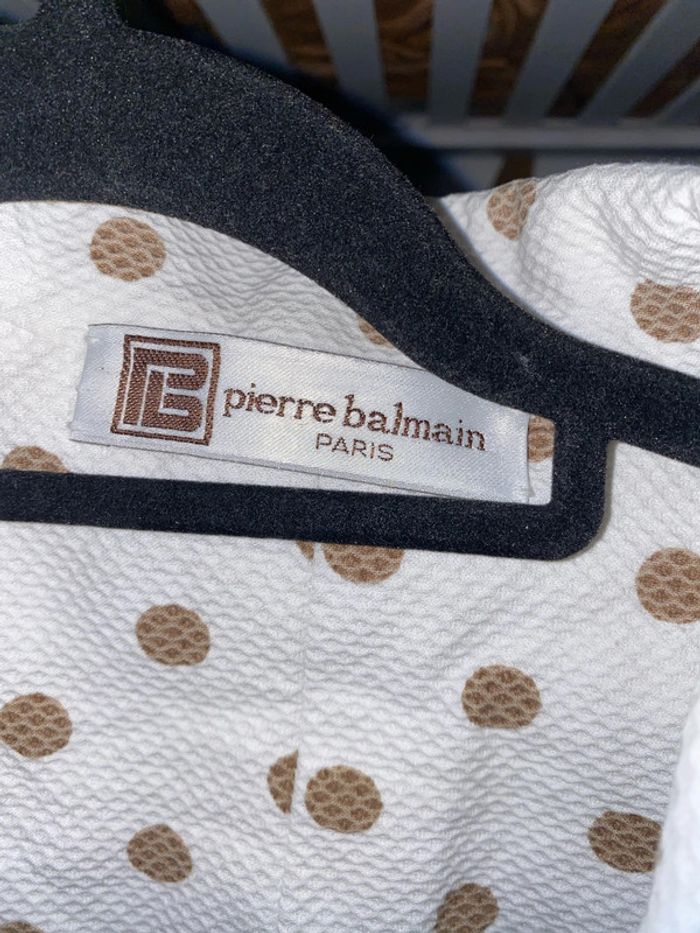 Veste blazer à pois beige - Pierre Balmain Taille 42-44 - photo numéro 9