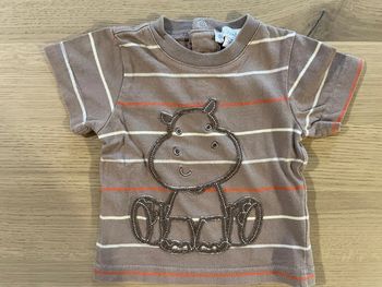T-shirt manches courtes marron 3 mois petit kimbaloo