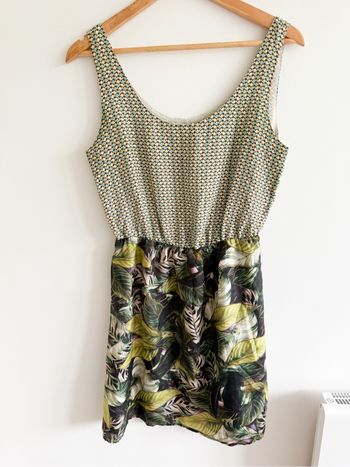 Robe été vert marron turquoise taille 36 S