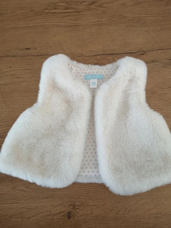 Gilet sans manches blanc obaibi 12 mois
