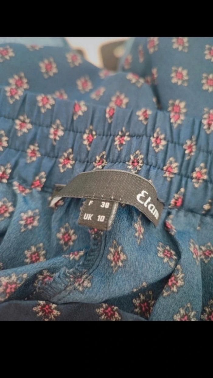 Pantalon souple tissu fin bleu marine à motifs Etam - photo numéro 3
