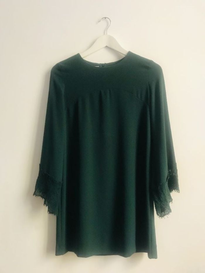 Robe verte dentelle Linu xs