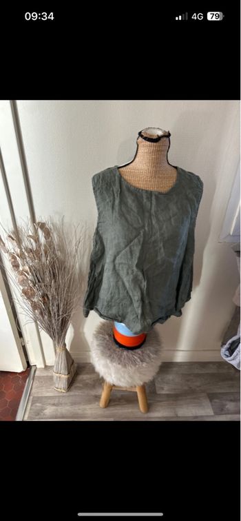 Blouse sans manches puro lino ( made in italy )