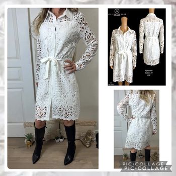 🤍 Robe chemise brodée Papillonne – Taille s/m NEW (vidéo portée dispo )  🤍