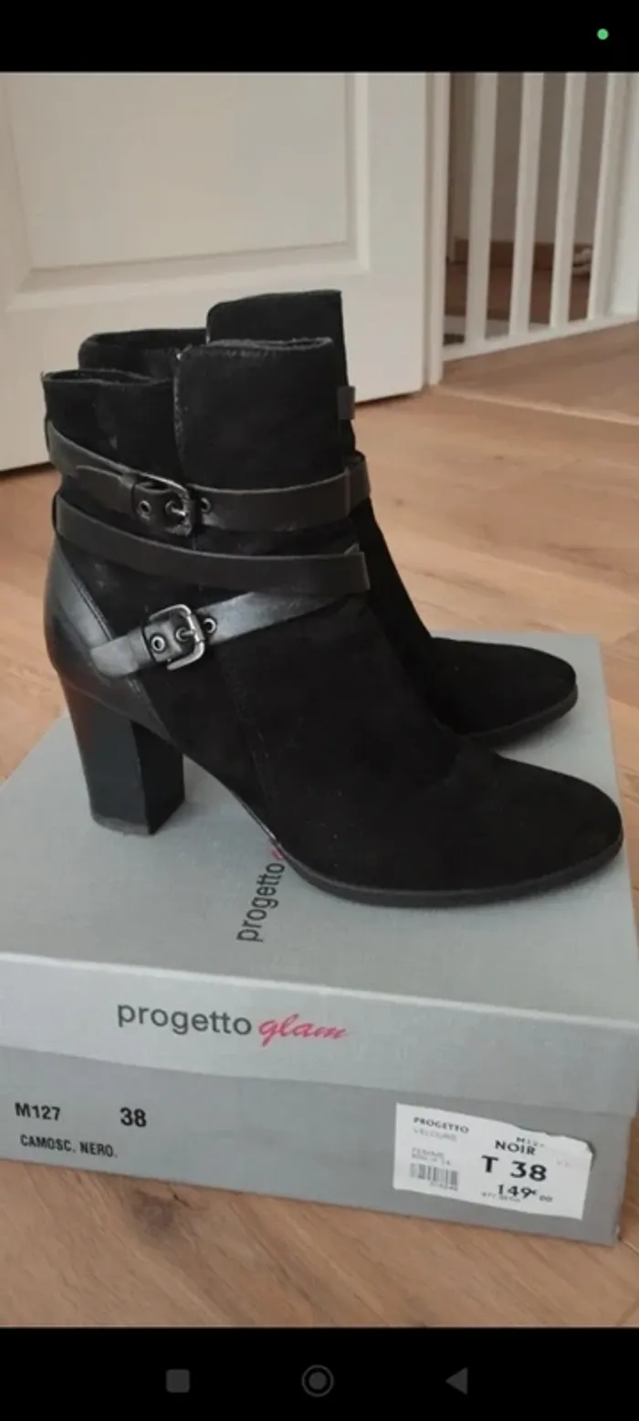 Bottines noires à talons progetto 38 - photo numéro 5