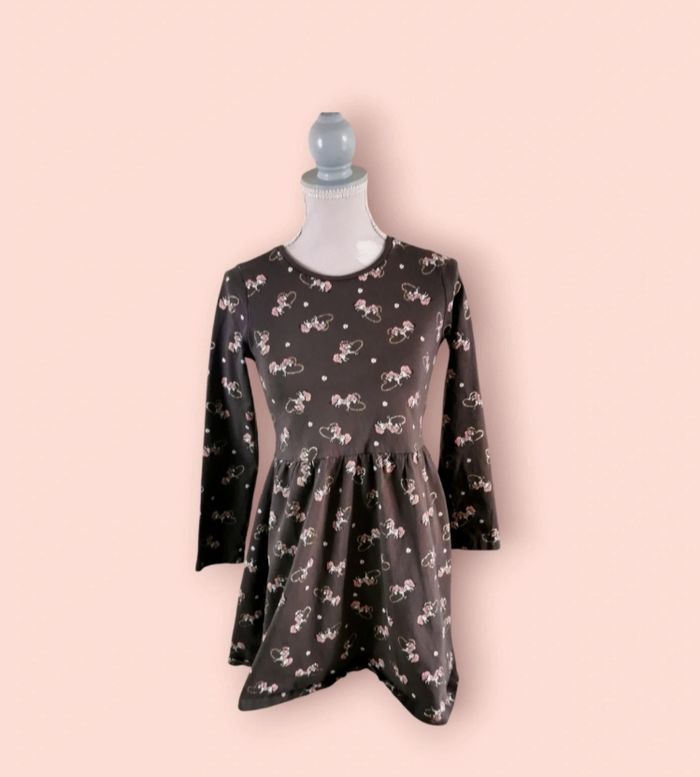 Robe manches longues marron licornes et cœur pailletés dorés C&A taille 9 ans