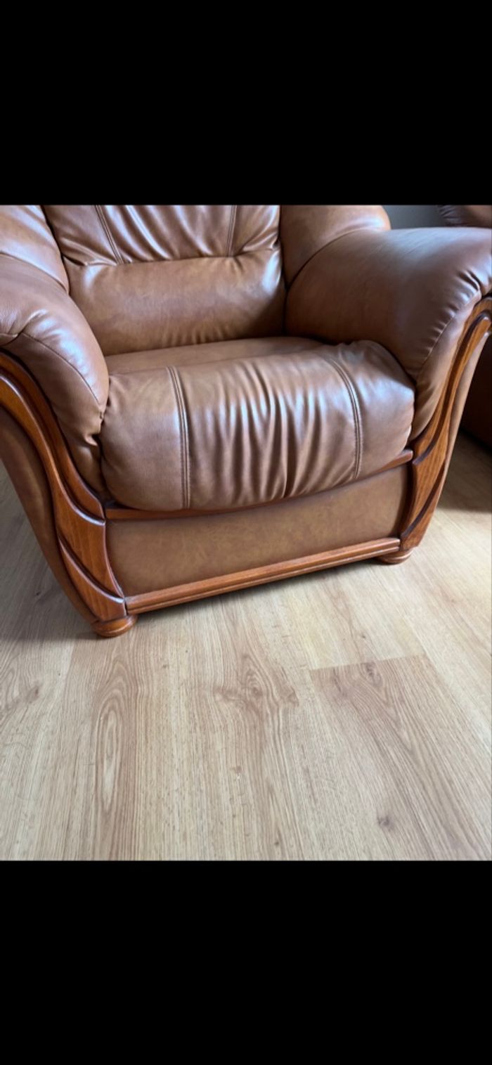 Fauteuils en cuir marron - photo numéro 2