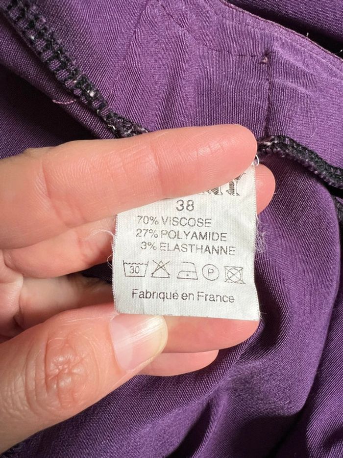 Pantalon moulant violet Officecore vintage made in France Whmisical - Taille S/M - photo numéro 7
