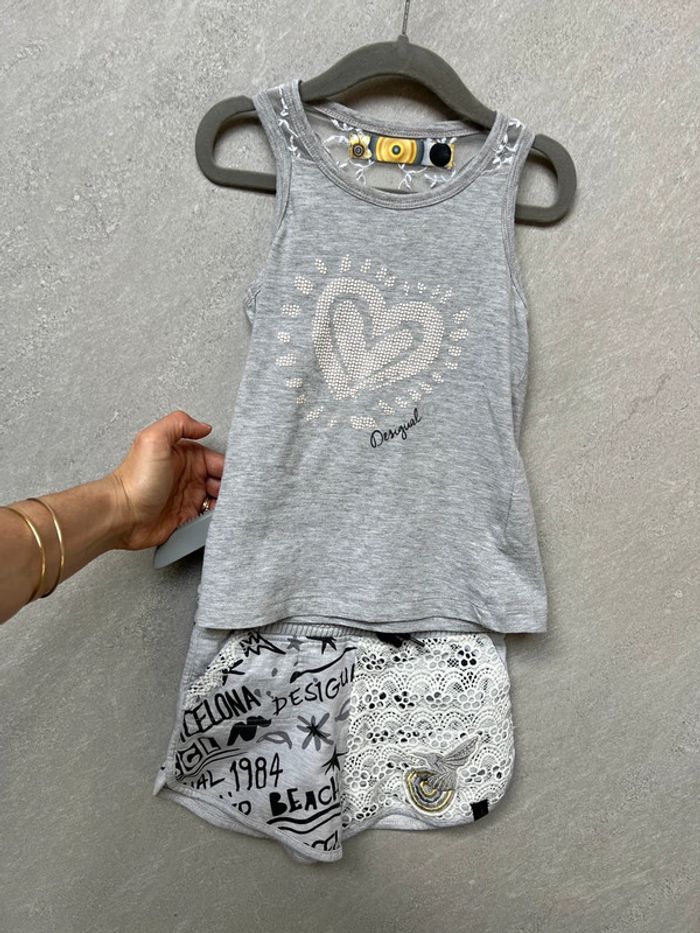 Ensemble 3 pièces desigual 5/6ans tee shirt et short - photo numéro 9