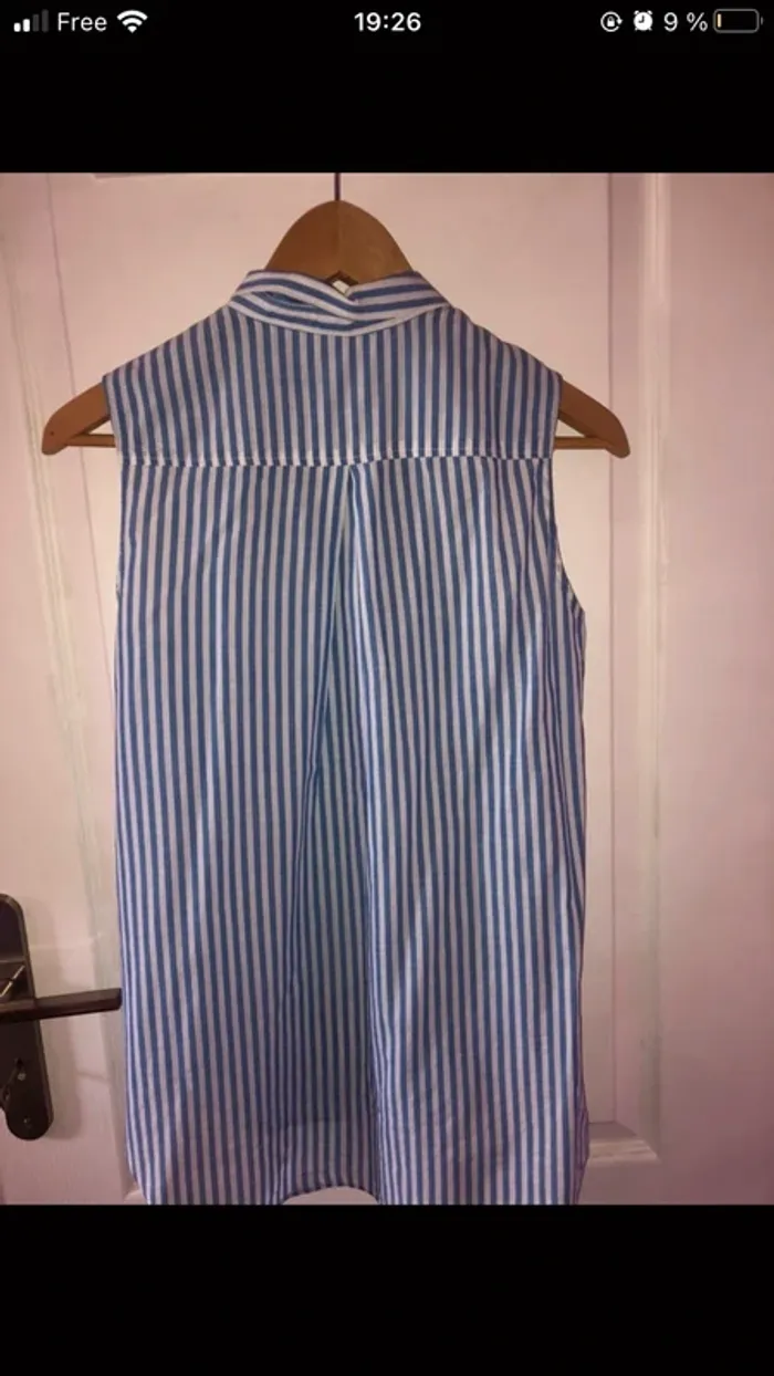 chemise longue femme a rayures bleu et blanc (XS / Femme) - photo numéro 3