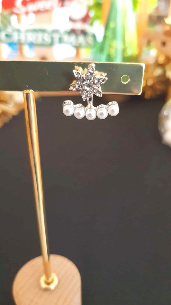 Bijoux Noël | Boucles d’Oreilles neuves Perles & Cristaux - photo numéro 2