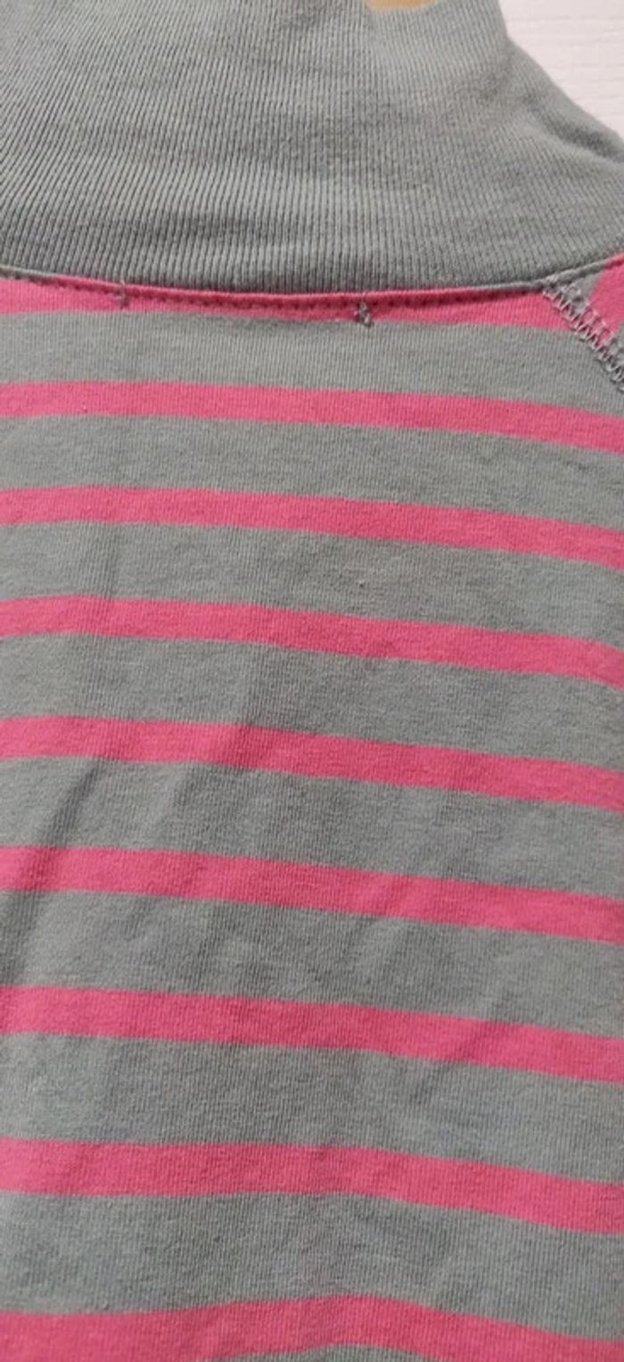 Gilet sweat zippé kaki rayé rose Somewhere 38/40 - photo numéro 4