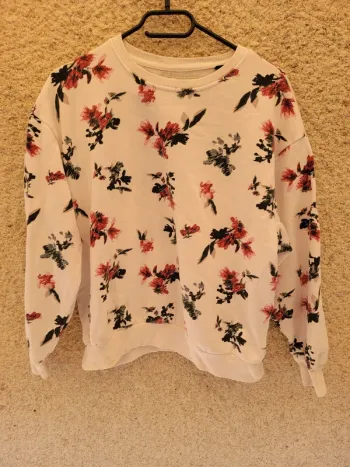 Sweat à motif fleuri grunge vintage tie and dye