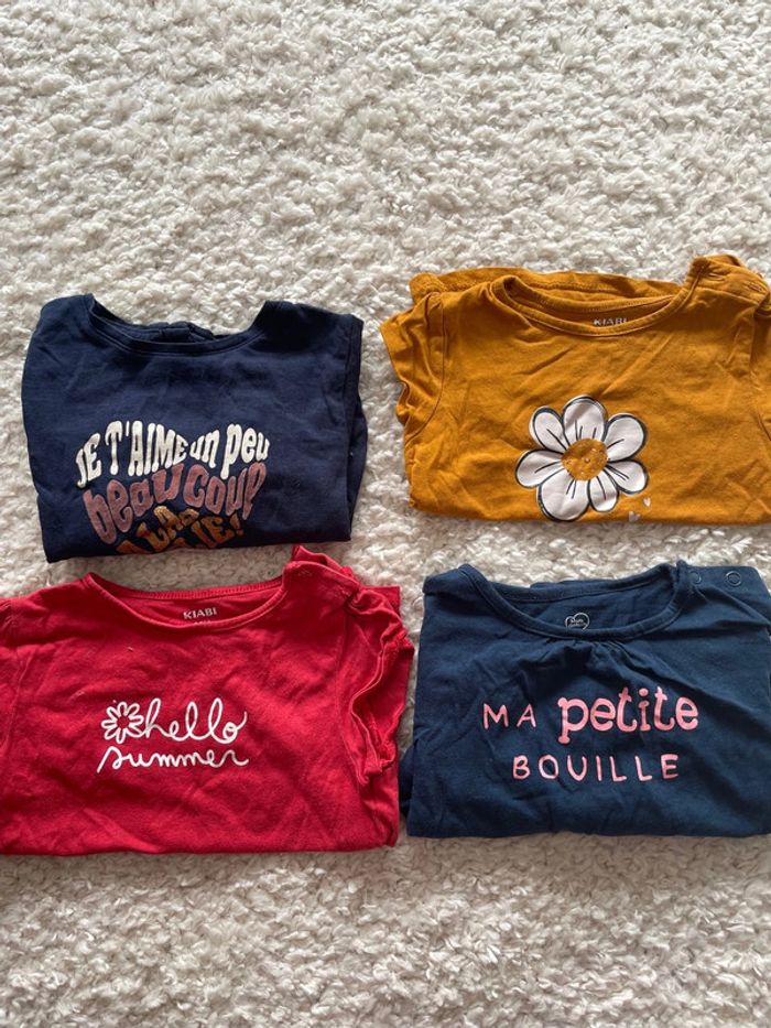 Lot de 4 t-shirts fille 18 mois