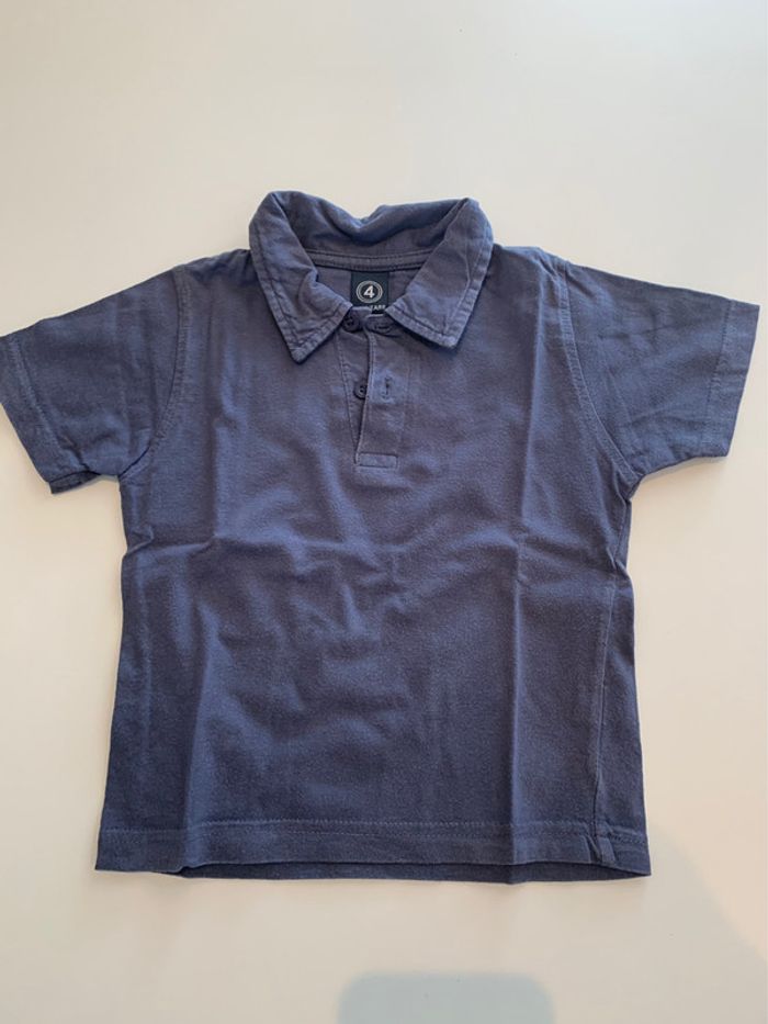 Polo coton bleu marine garçon 4 ans