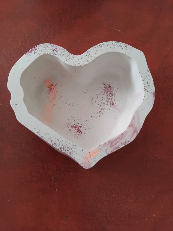 Boîte à bijoux en plâtre effet marbré - photo numéro 2