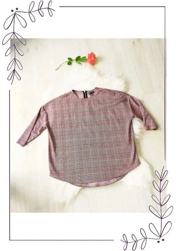 Sweat à carreaux écossais oversize style vintage Primark taille L.