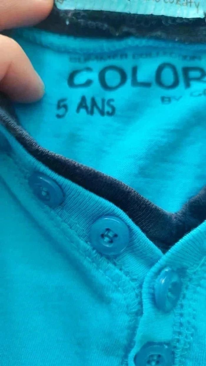 T-shirt manches courtes bleu en coton 5 ans Complices - Confort et style pour votre enfant - photo numéro 3